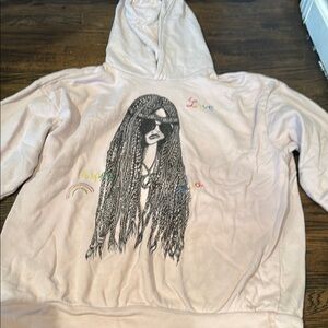 Lauren Moshi Light Pink Hoodie with Braided Hair Design